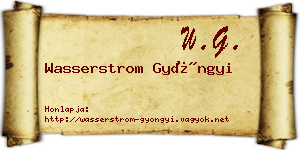 Wasserstrom Gyöngyi névjegykártya