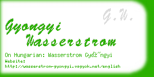 gyongyi wasserstrom business card